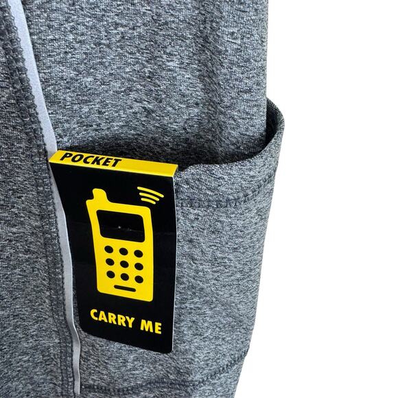 X By Gottex NWOT Gray Mid Mise Cropped Black Mesh Skinny Leggings Size M - Picture 4 of 5